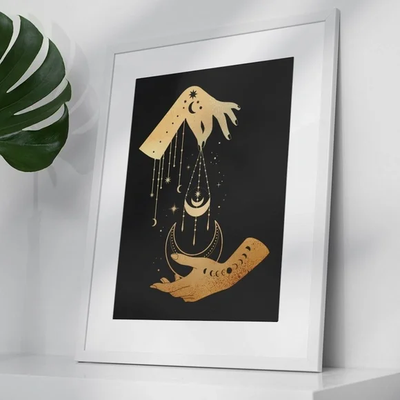 Wall Art Esoteric Celestial Mystic Hands Print Poster Unframed - Picture 4 of 5